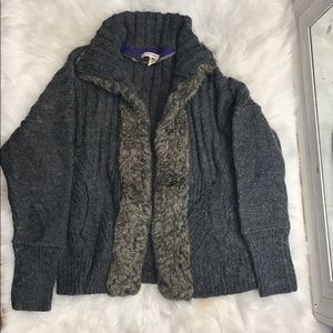 Faux fur cardigan